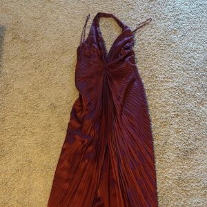 Carmen Marc Valvo Red Halter Dress